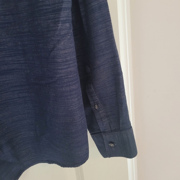 MICHAEL KORS Blue Denim Cotton  Slim Button Up Shirt   Size XL - Picture 5 of 8